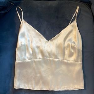 Champagne Cropped Abercrombie & Fitch Tank (Size Medium)